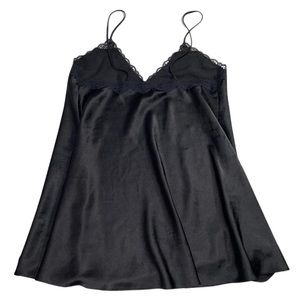 *Black Whimsigoth Rose Lace Slip Dress